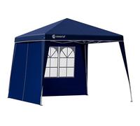 CASARIA® Tonnelle de Jardin 3x3m Pliante Pop-UP 2X parois latérales Protection UV 50+ Sac Tente Pliable imperméable pavillon Festival fête Capri Bleu