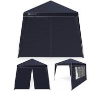 CASARIA® Tonnelle de jardin 3x3m pliante POP-UP 2x parois latérales protection UV 50+ sac tente pliable imperméable pavillon festival fête Capri anthracite