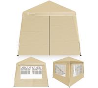 CASARIA® Tonnelle de jardin 3x3m pliante POP-UP 4x parois latérales protection UV 50+ sac tente pliable imperméable pavillon festival fête Capri beige