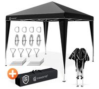 CASARIA® Tonnelle de jardin pliable Capri 3x3m Pop-Up protection UV 50+ imperméable sac camping pavillon de jardin tente réception tente pliante noir