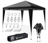 CASARIA® Tonnelle de jardin pliable Capri 3x3m Pop-Up protection UV 50+ imperméable sac camping pavillon de jardin tente réception tente pliante noir