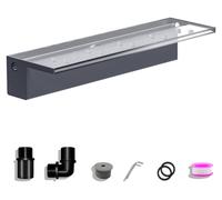 Cascade acrylique de 60 cm avec accessoires, sortie d'eau de 15 cm, décoration pour bassin