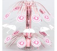 Cascade de table Baby Party éléphant rose pour une naissance de fille, 30cm