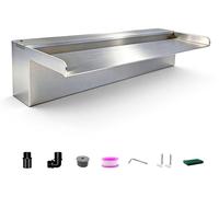 Cascade d'eau en acier inoxydable avec couvercle, 60 cm, pour bassin et piscine