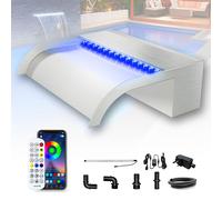 Cascade d'intérieur Teichwasser, 30 cm, en acier inoxydable, avec éclairage LED et connectivité Bluetooth