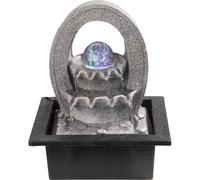 Cascade fontaine boule fontaine de table changeur de couleurs fontaine décorative, gris, avec pompe, 4x LED RVB, LxlxH 21x17,5x25,5 cm