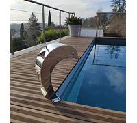 Cascade Inox 316 Fontaine Piscine Bassin Modèle Dauphin avec Oeuil et Aileron Hauteur 41cm / Larg 16,8cm