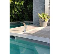 Cascade INOX 316 Fontaine Piscine Bassin Modèle Mini Cobra Hauteur 35cm / Largeur 10,5cm / Profondeur 33cm