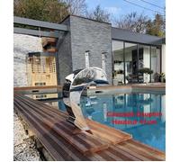 Cascade Inox Fontaine Piscine Bassin Modèle Dauphin Avec Oeuil et Aileron Hauteur 41cm / Larg 16,8cm