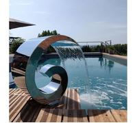 CASCADE Piscine INOX 316 Fontaine Bassin Modèle California Hauteur 70cm ZENLYS