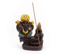 Cascade Zisha Ganesha Mammon Encensoir et brûleur de bâton Bouddhas Décoration Statue Ornements en céramique Brûleur d'encens à Reflux (A)