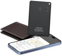 CASCHO Wallet Tracker Carte | Certifié MFi,Air Smart Traceur Tag Compatible avec Apple Localiser (iOS Uniquement),Carte Localisateur d'Objets Rechargeable pour Portefeuille,Valise,Sac,Noir foncé