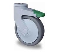 CASCOO CASCOO Roulette pivotante à trou arrière avec bloqueur directionnel ø 100 mm série CARA à roulement à billes Quantité:1