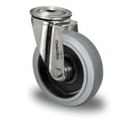 CASCOO CASCOO Roulette pivotante à trou central ø 100 mm Série R4E2, roulement à billes, inox Quantité:1