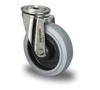 CASCOO CASCOO Roulette pivotante à trou central ø 200 mm série R4E2 roulement à billes inox Quantité:1