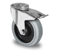 CASCOO CASCOO Roulette pivotante à trou central avec frein total ø 160 mm série R4E2 à double roulement à billes Quantité:1