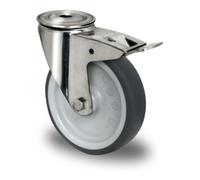 CASCOO CASCOO Roulette pivotante avec frein total ø 125 mm série P2W2, palier lisse inox Quantité:1