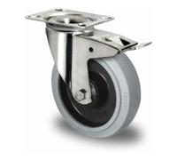 CASCOO CASCOO Roulette pivotante avec frein total ø 125 mm Série R4E2 Roulement à billes inox Quantité:1