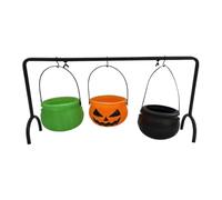 Casdron de sorcière en métal avec seau festif | Chaudron de sorcière d'intérieur pour Halloween, fête, cuisine, buffet, mariage, pique-nique, festival, dessert