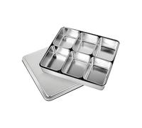 Case D'assaisonnement - De Multi-grilles Boîtier De En Acier Inoxydable Boîtier D'assaisonnement Divisé Avec Couvercle | De Rectangulaire Divisée Avec P