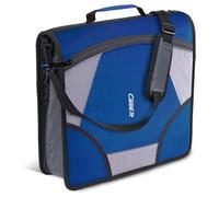 Case-it D-186 Classeur à fermeture éclair avec languette zippée - Anneaux en D de 10,2 cm - 5 pochettes - Capacité de 800 feuilles - Livré avec bandoulière - Bleu nuit