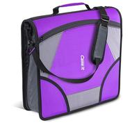 Case-it D-186 Classeur à fermeture éclair avec languette zippée - Anneaux en D de 10,2 cm - 5 sujets - Capacité de 800 feuilles - Violet foncé