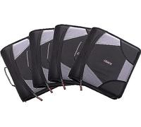 Case-it D-186 Lot de 6 classeurs à fermeture éclair avec languette zippée - Anneaux en D de 10,2 cm - 5 pochettes - Capacité de 800 feuilles - Livré avec bandoulière - Noir de jais D-186