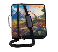 Case-it The Print Mighty Zip Tab Classeur à fermeture éclair avec joints toriques de 7,6 cm, 5 couleurs, plusieurs poches, capacité de 600 feuilles, livré avec sangle