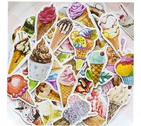 Casecover 50pcs / Pack Autocollants Colorés Mignons De Crème Glacée Stickers Décoratifs Artisanat Papeterie Stickers Scrapbooking Journal Album Decal Lable