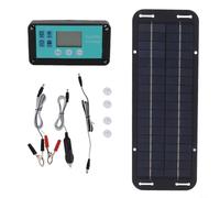 CashMuch Kit de panneau solaire 12 V 30 W avec contrôleur 10 A pour batterie de voiture et bateau, tour de cou monocristallin étanche pour chargeur avec écran d'affichage