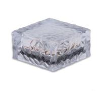 CashMuch Lot de 4 lampes solaires décoratives en forme de brique de verre, lampes de sol LED étanches pour terrasse, jardin, allée, facile à installer, aucun câblage nécessaire, lumière blanche