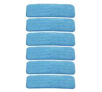 CashMuch Lot de 6 serpillères en microfibre lavables et réutilisables pour sols durs, utilisation humide et sèche, 45 x 14 cm, bleu