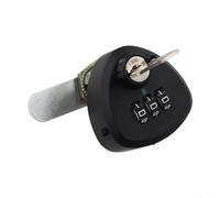 CashMuch Verrou mécanique à combinaison à code à 3 chiffres avec clé pour boîte aux lettres, casier, armoire, tiroir, meubles, quincaillerie 20 mm, 25 mm (20 mm, noir)