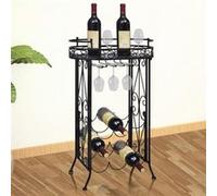 vidaXL Casier à Bouteilles avec Porte-Verre pour 9 Bouteilles Casier à Vin