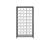 vidaXL Casier à Bouteilles de 45 Bouteilles, Étagère à Vin avec Rangement, Armoire à Vin, Porte-Bouteilles de Cuisine, Noir 54x18x100cm Fer Forgé