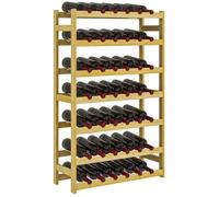 Casier bouteilles vin 42 bouteilles - rack à bouteille en bois 7 niveaux - range bouteille pin verni Beige G