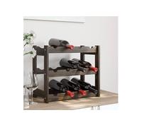 Casier à bouteilles pour 12 bouteilles noir bois pin solide