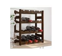 vidaXL Casier à bouteilles pour 16 bouteilles marron bois pin solide