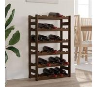 vidaXL Casier à Bouteilles pour 30 Bouteilles, Étagère à Vin avec Rangement, Casier à Bouteilles, Porte-Bouteilles, Moderne, Marron Bois de Pin Solide