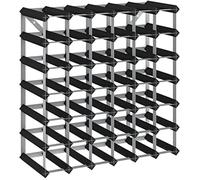 vidaXL Casier à Bouteilles pour 42 Bouteilles Range Bouteilles Stockage de Vins Porte-Bouteille Meuble à Vin Intérieur Noir Bois de Pin Solide