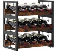 Casier à vin bois et fer - 12 bouteilles, design empilable
