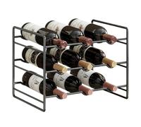 Casier à vin, Conception à 3 Couches, Aucun Assemblage requis, Minimaliste Moderne, utilisé dans Les Cuisines, Restaurants et Bars(Black)