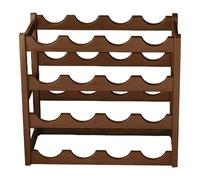 Casier à vin de comptoir - Étui en bois de 40,6 cm, affichage fiable des bouteilles empilables, rangement de vin multi-usage, design compact élégant | Assemblage facile pour armoire, garde-manger