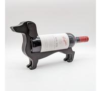 Casier à vin en forme de teckel, support en forme de chien pour bouteilles | Le casier à vin peut contenir des bouteilles de 500 ml ou 750 ml ; design élégant en forme de chien pour comptoir