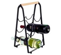 Casier à vin en métal noir pour 6 bouteilles, 21x38 cm