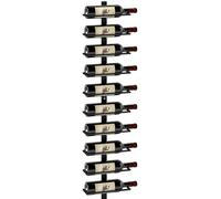 Casier à vin mural - Porte-bouteilles en métal - Pour 10 bouteilles - Peu encombrant - Pour la maison, un bar, un restaurant ou une cave - Noir