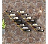vidaXL Casier à vin mural pour 7 bouteilles – 2 pièces – Métal doré