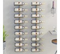 Casier à vin mural pour 9 bouteilles 2 pcs Doré Fer Doré G