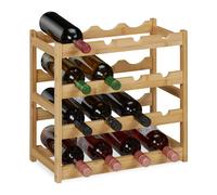 Casier à vin porte-bouteilles en bambou 4 niveaux 24 kg étagère à bouteilles