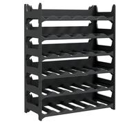 Casier à vin pour 36 bouteilles en polypropylène solide anthracite, empilable et modulaire, peu encombrant pour cuisine, cave, bar, étagère à bouteilles pratique avec étagère pour armoire à vin et bar